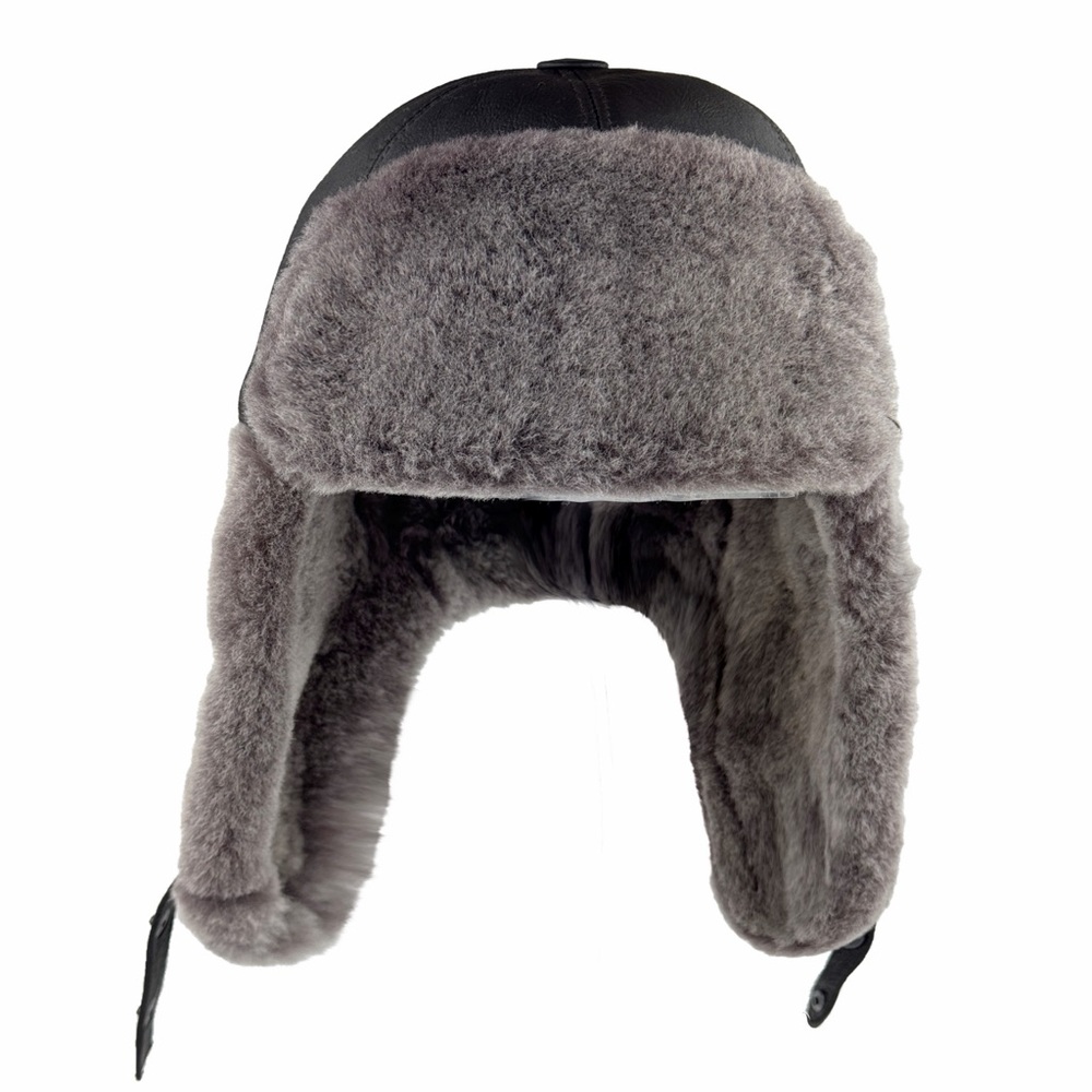 Real Sheepskin Leather Trapper Hat | Leather Aviator | Russian Ushanka - Picture 2 of 10
